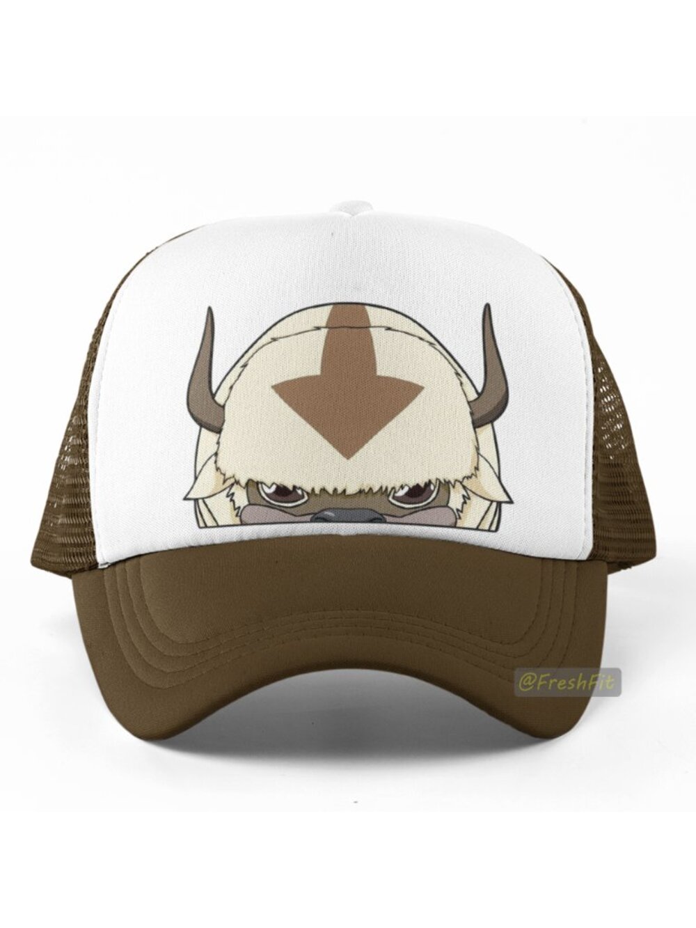 🆕Appa Peeker Foam Trucker Hat Mesh Snapback Cap Brown/White